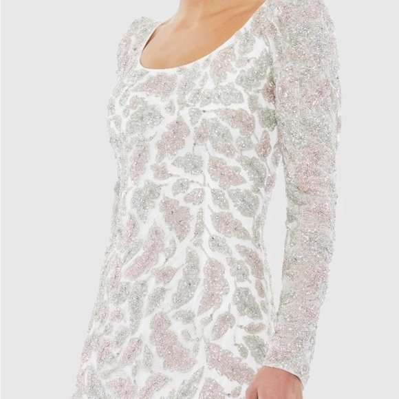 Mac Duggal 5424 NWT Foliage Embellished Midi Sheath Dress - Picture 2 of 8